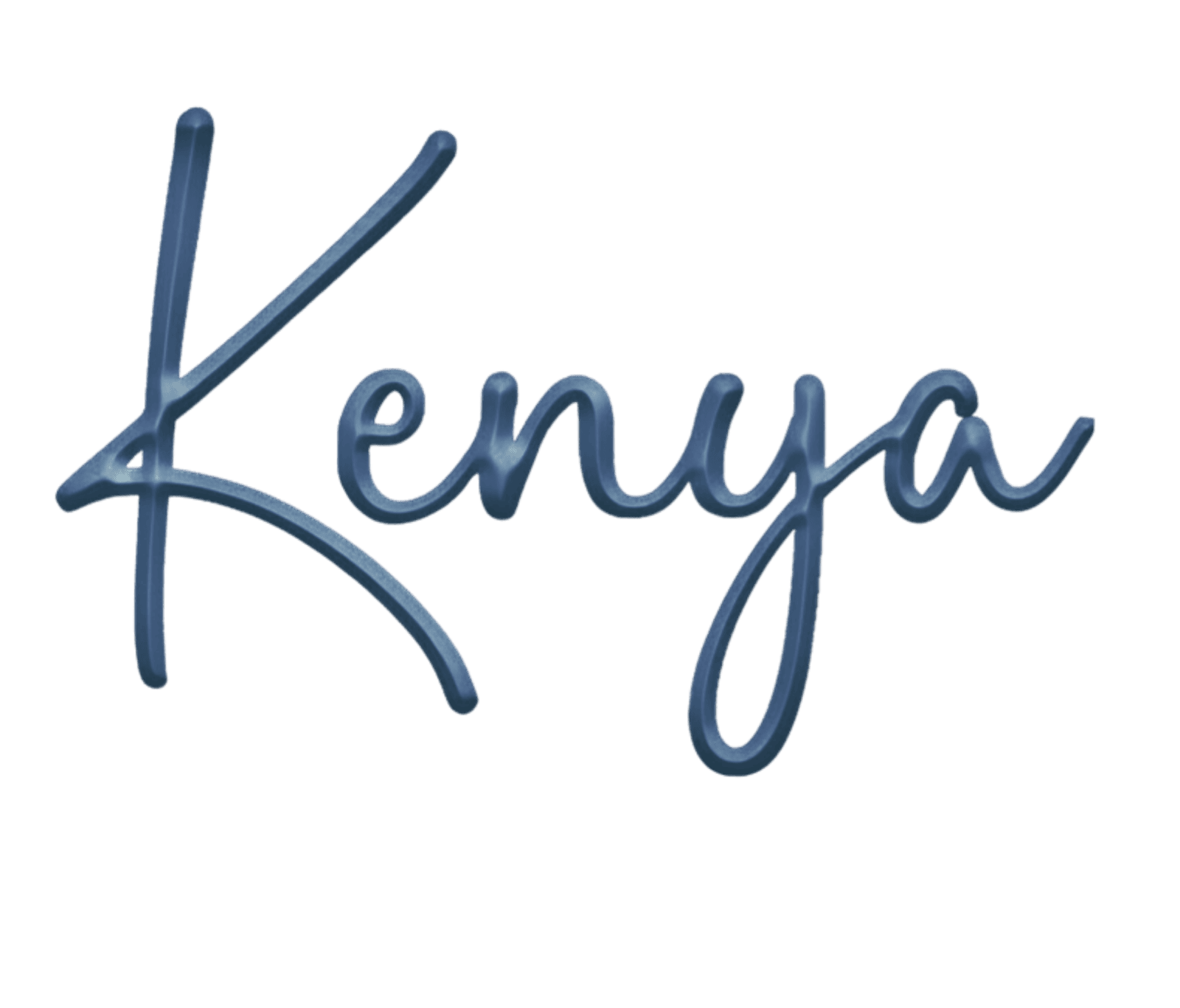 Kenya's name written in script